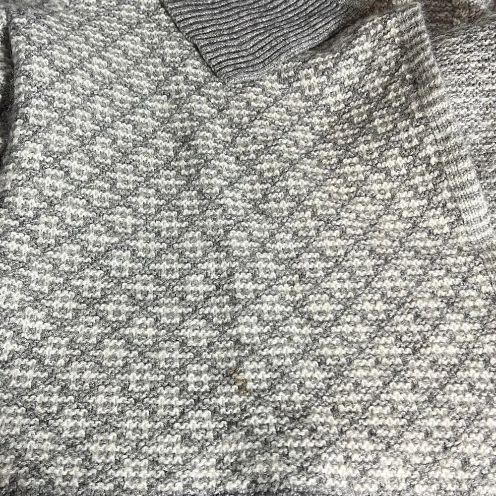 LOFT Women's Geometric Long Sleeves Shawl Lapel Open Front Cardigan Gray Medium - Picture 7 of 7